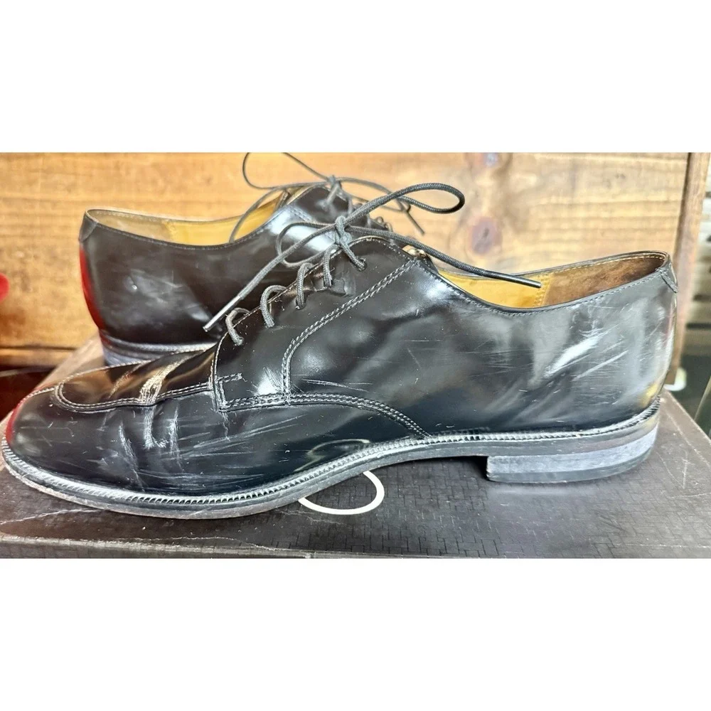 Vintage Cole Haan Black Leather Split Toe Oxford Dress Shoes 10-1/2D Made in USA